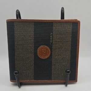 Fendi Penguin Black and Brown Striped Men's Wallet